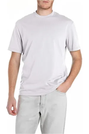 Replay Top, Herre, Hvid, S, Bomuld, Afslappet pasform bomuld jersey rund hals T-shirt