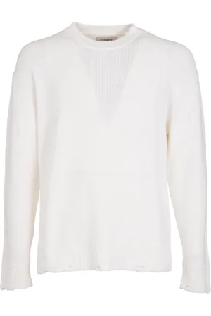 LANEUS Strik, Herre, , L, Bomuld, Sweater med Distressed Neckline