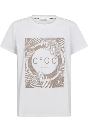 Co`Couture Top, Dame, Hvid, XL, Uld, Grafisk Sommer Tee Top Hvid