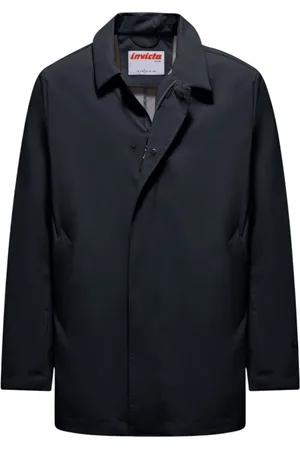 Invicta Jakke, Herre, Blå, 2XL, Uld, Blå Høj Krave Jakke