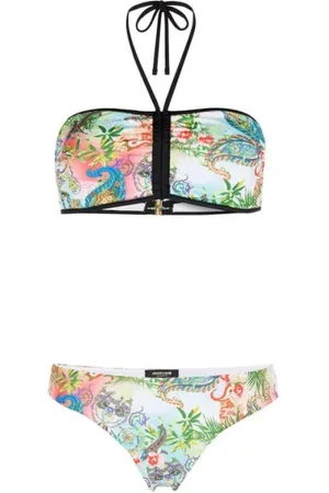 Roberto Cavalli Badetøj, Dame, Flerfarvet, S, Uld, Botanisk Halterneck Bikini Sæt