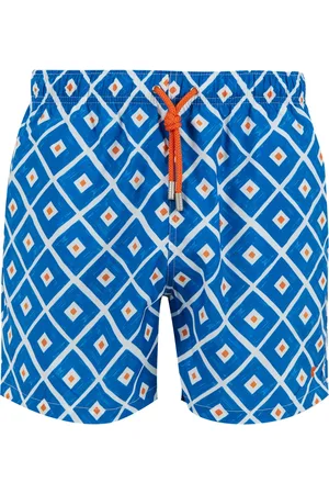 Gallo Badetøj, Herre, Flerfarvet, L, Mænds blå badeshorts med argyle mønster