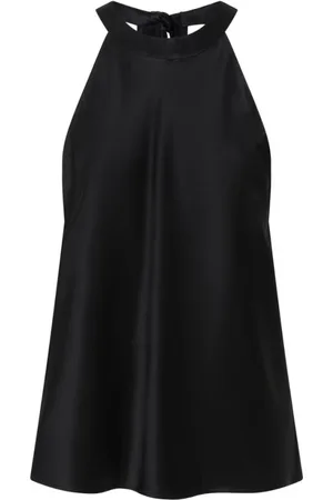 Pinko Top, Dame, Sort, S, Satin, Satin Georgette Top