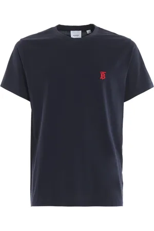 Burberry Top, Herre, Blå, XL, Bomuld, Marineblå T-shirt 100% Bomuld Mænds