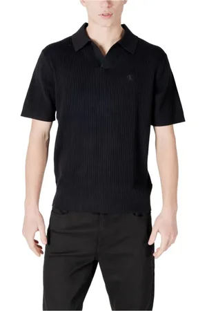 Calvin Klein Top, Herre, Sort, 2XL, Bomuld, Sort Bomuld Polo Skjorte Linear