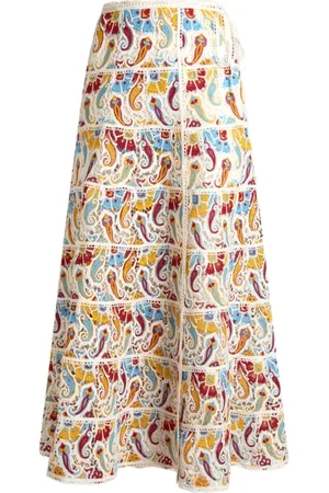 Etro Nederdel, Dame, Flerfarvet, XS, Lang nederdel med paisley print