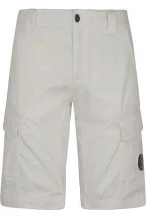 C.P. Company Shorts, Herre, Hvid, L, Hvide Shorts med knap og lynlås