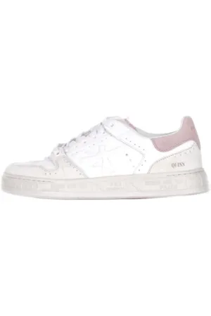 Premiata Sko, Dame, Hvid, 41 EU, Rosa Ruskind Sneakers Logo Side Bag