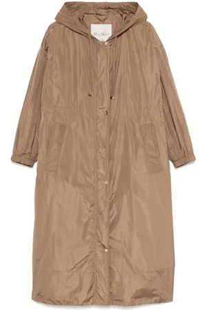 Max Mara Frakke, Dame, Brun, S, Brun Regnslag Cube Hættejakke