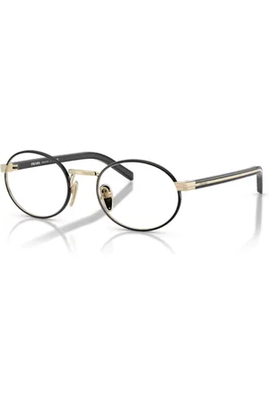 Prada Tilbehør, unisex, Gul, 49 MM, Uld, Stilfulde brillestel i bleg guld