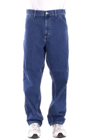 Carhartt Jeans, Herre, Blå, W32, Bomuld, Logo Jeans med lynlås og knapper