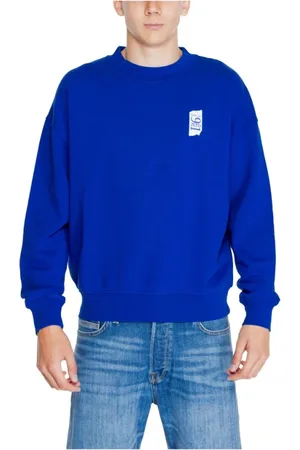 Replay Sweathshirts & Hoodies, Herre, Blå, M, Bomuld, Blå Bomuldssweater Herre Kollektion