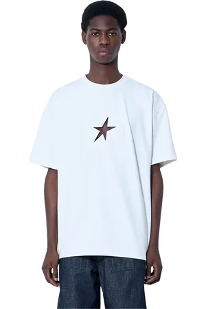 MUGLER Top, Herre, Hvid, S, Uld, Logo Cut-Out Crewneck T-Shirt