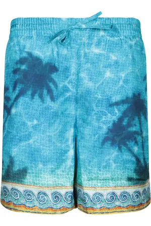 Casablanca Badetøj, Herre, Blå, L, Silke Bermuda Shorts til Sommerstil