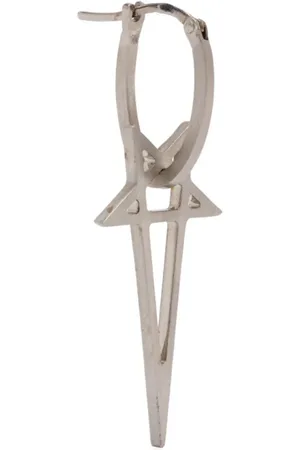 Rick Owens Tilbehør, Herre, Grå, ONE SIZE, Pentagram Palladio Ørering