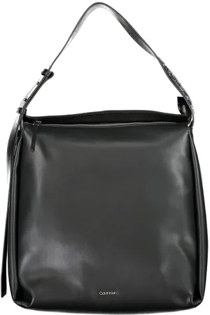 Calvin Klein Taske, Dame, Sort, ONE SIZE, Uld, Sort Skuldertaske med Justerbar Strop