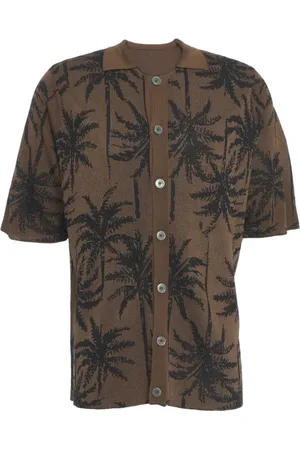 AMARANTO Skjorte, Herre, Brun, XL, Uld, Stilfuld striktrøje med broderier