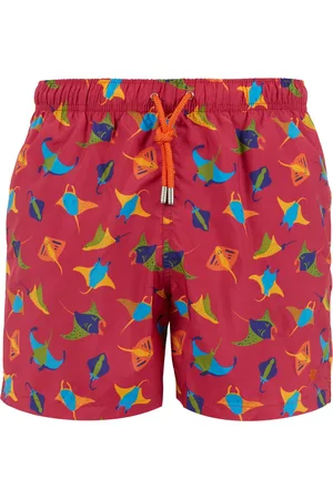 Gallo Badetøj, Herre, Flerfarvet, L, Mænds fuchsia badeshorts med manta ray mønster