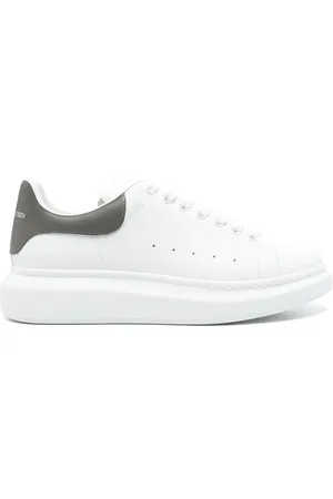 Alexander McQueen Sko, Herre, Hvid, 44 EU, Læder, Hvid Snøresneaker med Mærket Sål