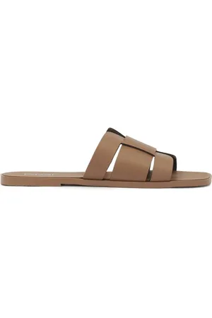 Kazar Sko, Dame, , 37 EU, Læder, Læder flip-flops i taupe farve