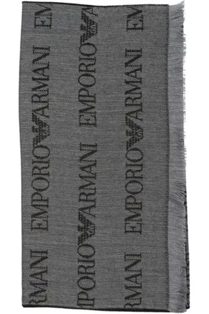 Emporio Armani Tilbehør, Herre, Grå, ONE SIZE, Uld, Moderigtigt Tørklæde