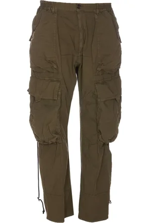 Dsquared2 Bukser, Herre, Grøn, M, Bomuld, Grønne cargobukser med militærinspireret design