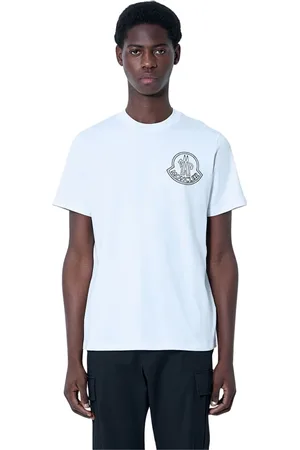 Moncler Top, Herre, Hvid, XL, Bomuld, Bomuld Jersey Logo Motif T-Shirt