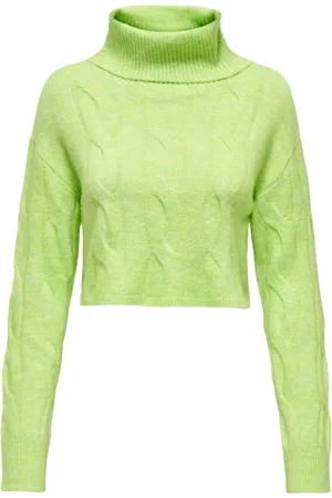 ONLY Strik, Dame, Grøn, XS, Uld, Kabel Rollneck Strik