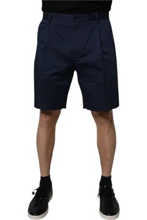 Dolce & Gabbana Shorts, Herre, Blå, L, Bomuld, Mørkeblå Bomuld Bermuda Shorts