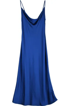 Guess Kjole, Dame, Blå, L, Polyester, Lang kjole med underkjole, polyester
