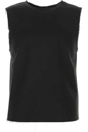 Entire Studios Top, Dame, Sort, S, Uld, Sort Stretch Tank Top Strikvarer