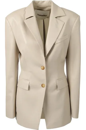 Nanushka Jakke, Dame, , M, Gul Slim Fit Blazer med Spidse Revers
