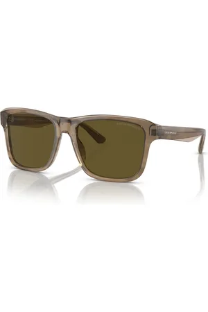 Emporio Armani Tilbehør, Herre, Brun, 56 MM, Uld, Brun Havana Solbriller EA 4208