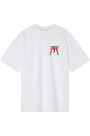 Edwin Top, Herre, Hvid, S, Bomuld, Trykt kortærmet bomuldst-shirt