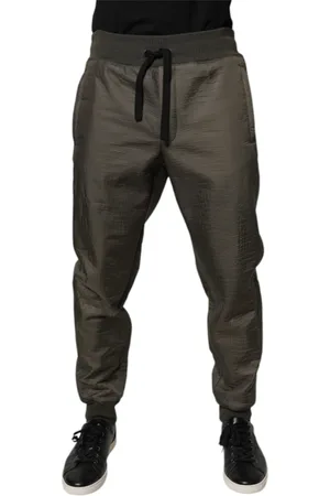 Dolce & Gabbana Bukser, Herre, Brun, L, Læder, Brun Læder Jogger Sweatpants