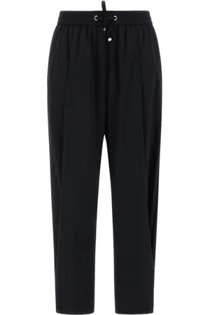HERNO Bukser, Dame, Sort, XS, Uld, Elastisk Talje Bukser med Metal Accents