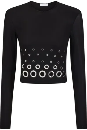 Paco rabanne Top, Dame, Sort, M, Bomuld, Langærmet Top