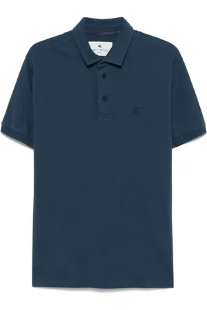 Etro Top, Herre, Blå, 3XL, Uld, Trykt Polo Skjorte