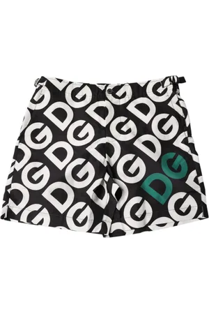 Dolce & Gabbana Badetøj, Herre, Flerfarvet, XS, Polyester, Sort Hvid Logo Strandtøj Shorts Badetøj