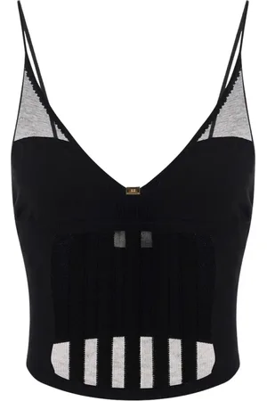 Elisabetta Franchi Top, Dame, Sort, S, Elegant Top til Kvinder