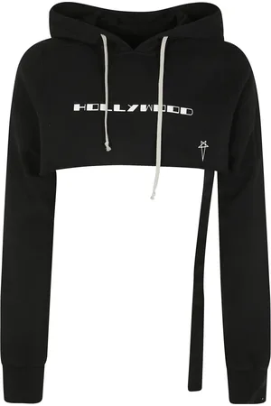 Rick Owens Sweathshirts & Hoodies, Dame, Sort, XS, Cropped Hoodie
