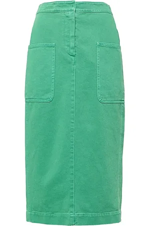 Max Mara Nederdel, Dame, Grøn, S, Bomuld, Elegant Nederdel til Kvinder