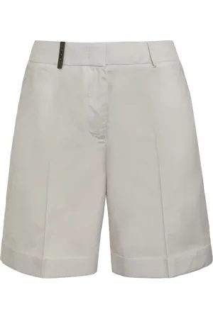 PESERICO SIGN Shorts, Dame, Grå, M, Bomuld, Mansjetter Bomuldsshorts med Lommer