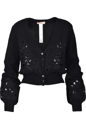 Twin-Set Strik, Dame, Sort, S, Bomuld, Cardigan