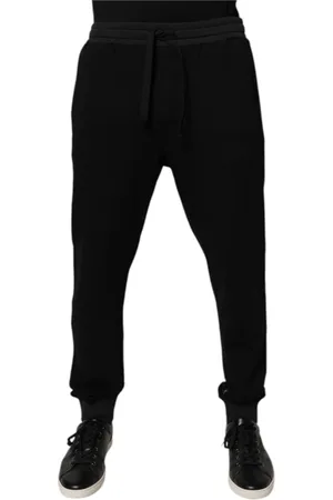 Dolce & Gabbana Bukser, Herre, Sort, M, Bomuld, Sort Logo Jogger Bomuldssweatpants
