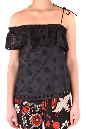 RED Valentino Top, Dame, Sort, S, Uld, Stilfulde Toppe til Kvinder