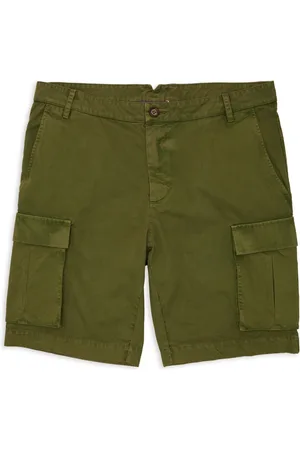 Gallo Shorts, Herre, Grøn, XL, Bomuld, Mænds grønne beklædningsfarvede bomuldslastbærer bermuda med ensfarvet