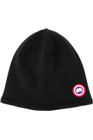 Canada Goose Tilbehør, Herre, Sort, ONE SIZE, Uld, Stilfulde Beanies Huer til Alle Sæsoner