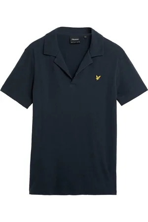 Lyle & Scott Top, Herre, Blå, S, Linned, SS Polo Bluser Linned Revers Krave Polo Shirt