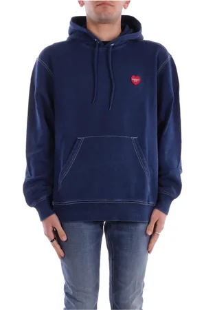 Carhartt Sweathshirts & Hoodies, Herre, Blå, M, Bomuld, Logo Hoodie Sweaters